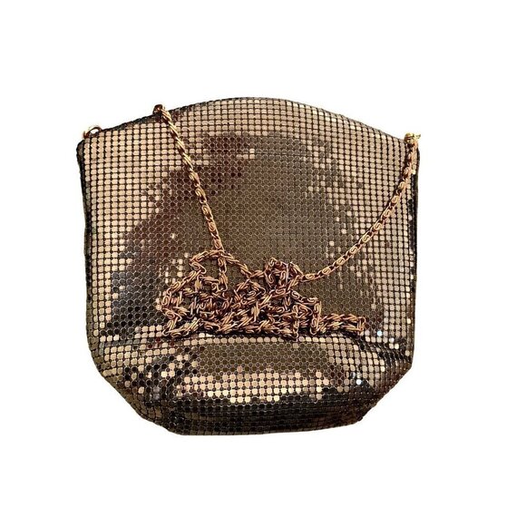 Yeuwton purse vintage chain mail gold & copper rhynestone trim magnet fasten - Picture 7 of 8